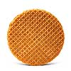 Waffle with caramel isolated on white background with shadow