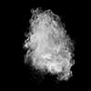 White powder explosion isolated on black background
