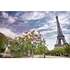 Eiffel tower in Paris, France. Tilt shift photography