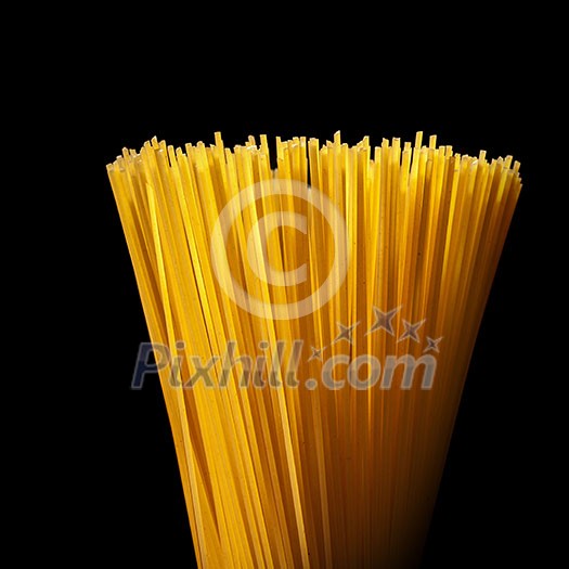 italian spaghetti isolated on black background italian spaghetti isolated on black background
