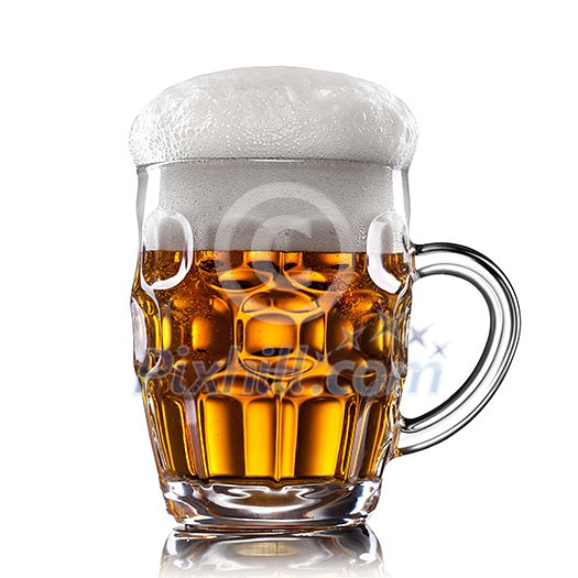 Beer in glass isolated on white Beer in glass isolated on white