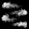 White smoke set isolated on black background