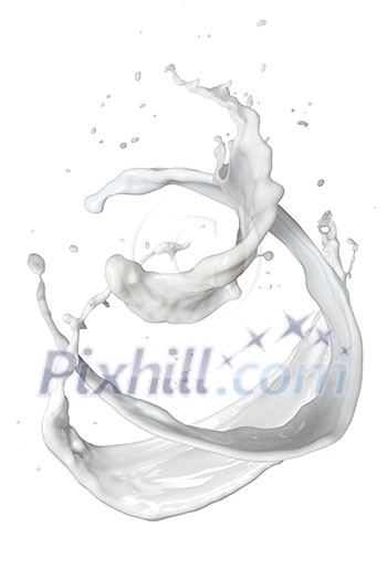 milk splash isolated on white background