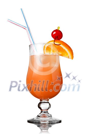orange cocktail isolated on white orange cocktail isolated on white