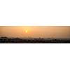 Panorama of Brussels on sunset, Belgium