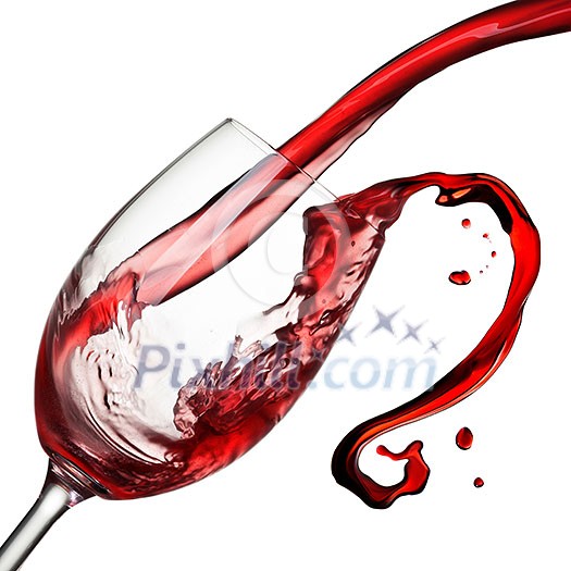 Splash of wine isolated on white