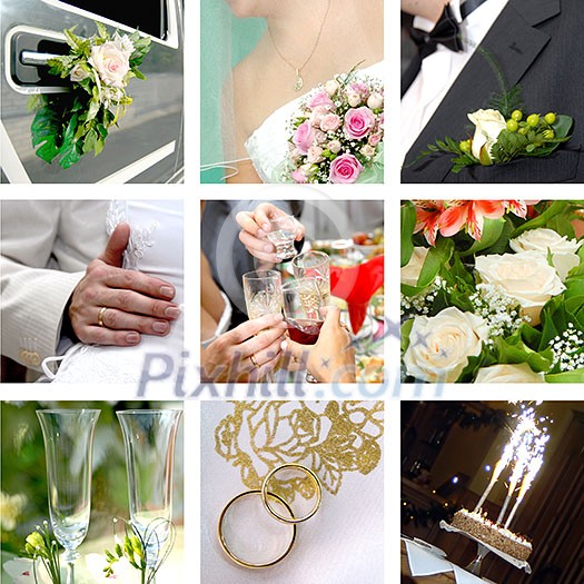 Color wedding photo set Color wedding photo set