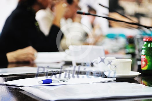 business beople on meeting conference taking notes and make deal  