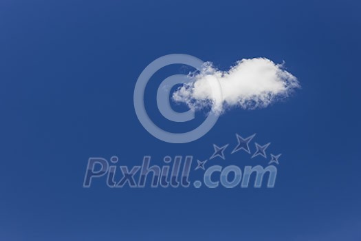 One white cloud floating in blue sky with copy space One white cloud floating in blue sky with copy space