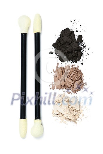 Eye shadow makeup applicators with crushed loose powder cosmetics Eye shadow makeup applicators with crushed loose powder cosmetics