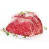 Raw beef roast tied and ready for cooking
