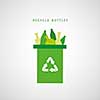 vector bottles in a green recycling bin 