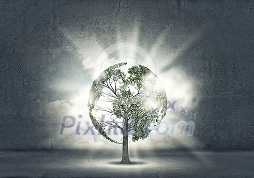 Green tree as a symbol of environmental protection