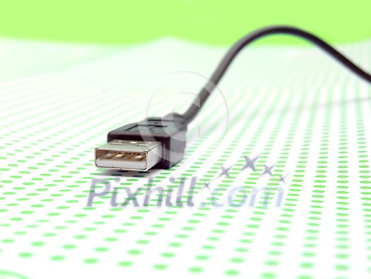 usb cable on dotted background usb cable on dotted background