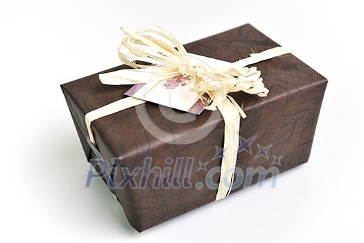 chocolate and praline luxury box with candy and sweets