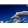 Blue sky with dramatic clouds nature background