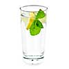 Full glass of water with lemon and mint isolated on white background