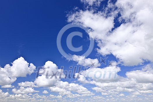 Background of blue sky with white cumulus clouds Background of blue sky with white cumulus clouds