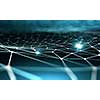 Blue virtual technology background with lines and grids