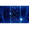 Blue virtual technology background with lines and grids