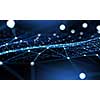 Blue virtual technology background with lines and grids