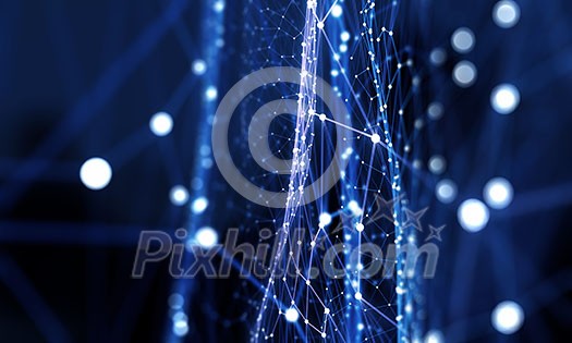 Blue virtual technology background with lines and grids Blue virtual technology background with lines and grids