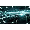 Blue virtual technology background with lines and grids
