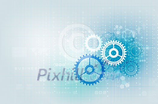 Background image with color gear mechanism on white background Background image with color gear mechanism on white background