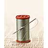 Spool of thread with needle for sewing