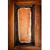 Panel in antique wooden door as vintage frame or rustic background
