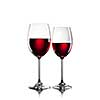 Red wine in glasses isolated on white