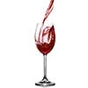 Splash of wine in glass isolated on white