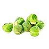 Bunch of green brussels sprouts isolated on white background