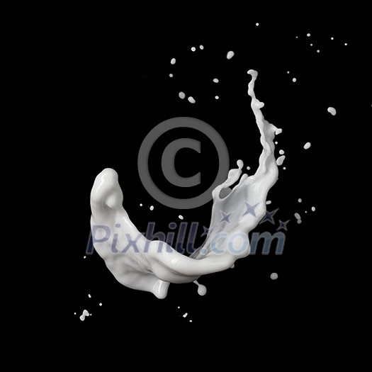 milk splash isolated on black background milk splash isolated on black background