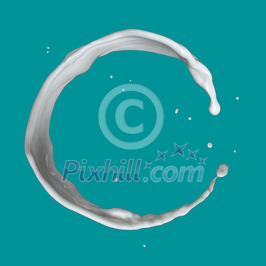 milk splash isolated on blue background milk splash isolated on blue background