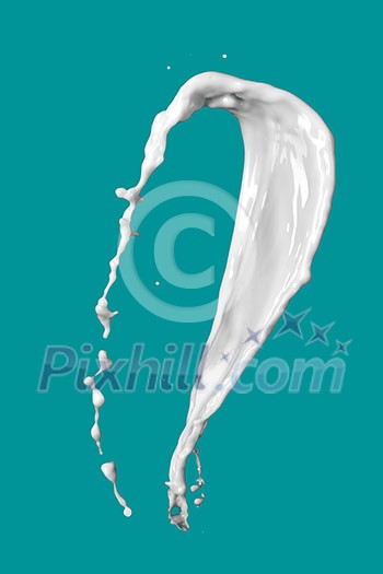 milk splash isolated on blue background milk splash isolated on blue background