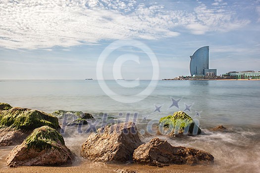 Barceloneta beach in Barcelona, Spain Barceloneta beach in Barcelona, Spain