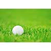 golf ball on sports golf course and hole