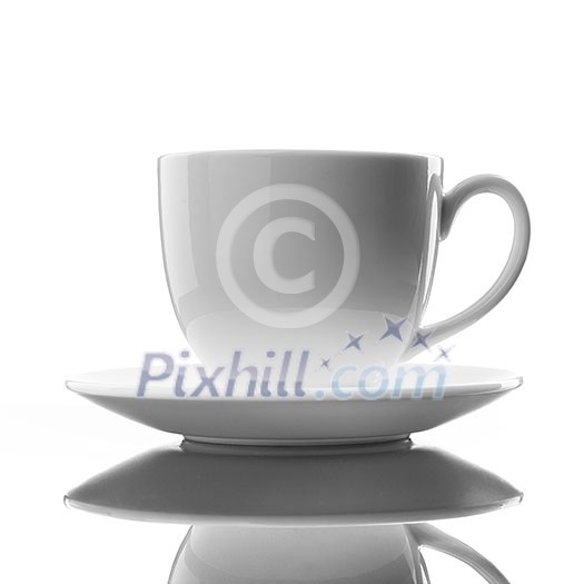 white cup and saucer on white white cup and saucer on white