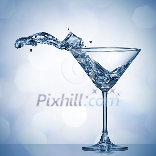 Martini splash in glass Martini splash in glass