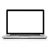 Laptop with blank screen isolated on white