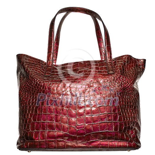 luxury red leather female bag isolated on white luxury red leather female bag isolated on white