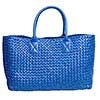 luxury blue leather female bag isolated on white