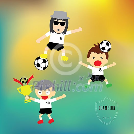 vector cartoon championship football player 