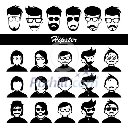 vector character cartoon hipster style  