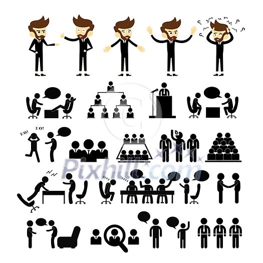 vector cartoon meeting and talking symbol  