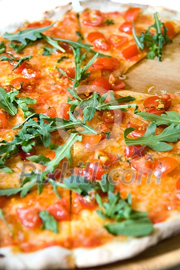 classic italian pizza with tomatos