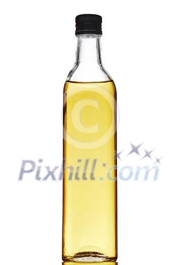 Olive oil bottle isolated on white