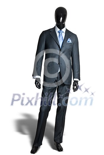 business dark grey suite on mannequin isolated on white business dark grey suite on mannequin isolated on white