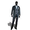 business dark grey suite on mannequin isolated on white